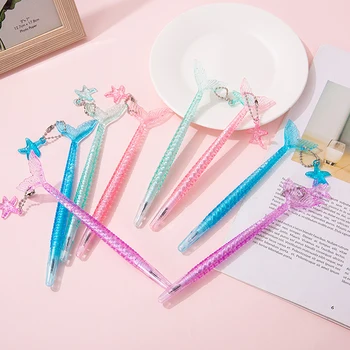 Нейтральная ручка-подвеска в виде русалки со сверкающими кристаллами, подходящая для подарков детям на день рождения