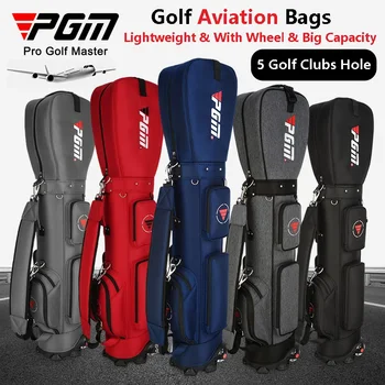 Женские мужские сумки для гольфа PGM, легкий авиационный пакет для гольфа с колесом, вместительная подставка для клюшек, вмещающая 14 дорожных сумок для клюшек