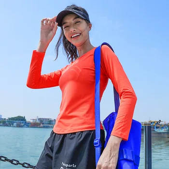 Женская дышащая спортивная футболка для кемпинга и пешего туризма с длинными рукавами, быстросохнущая, для марафона на открытом воздухе, для бега по легкой атлетике, одежда для фитнес-команды