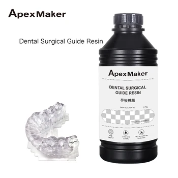 ApexMaker Стоматологическое хирургическое руководство Смола для 3D-принтера 1 кг Прозрачная смола для 3D-принтера Фотополимерная 3d-смола высокой прозрачности УФ 405 нм