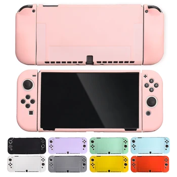 Разъемный розовый красочный чехол для Oled-консоли Nintendo Switch, контроллер NS Joy Con, мягкая силиконовая защитная крышка, аксессуары