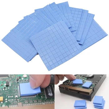 100 шт 10*10*0.5 Термопластичная прокладка для охлаждения радиатора GPU CPU, проводящая силиконовая прокладка