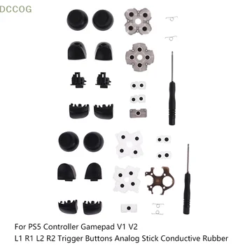 1 комплект кнопок запуска L1 R1 L2 R2 Аналоговый джойстик для ремонта токопроводящей резины для контроллера PS5 Gamepad V1 V2