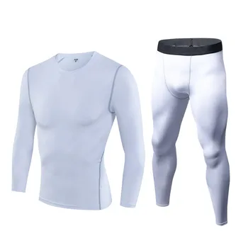 Компрессионный спортивный комплект, костюмы из 2 предметов, Лето 2023, Быстросохнущая дышащая облегающая спортивная одежда для бега для мужчин, одежда для тренажерного зала, одежда для фитнеса