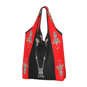 Женские сумки для покупок ювелирных изделий Kabyle, портативные Крупнотоннажные сумки для покупок Amazigh Carpet, берберские сумки для покупок