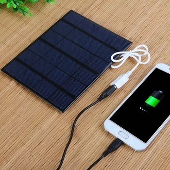 Солнечное зарядное устройство 3,5 Вт Поликристаллический фотоэлемент Солнечная панель USB Солнечное мобильное зарядное устройство для Power Bank