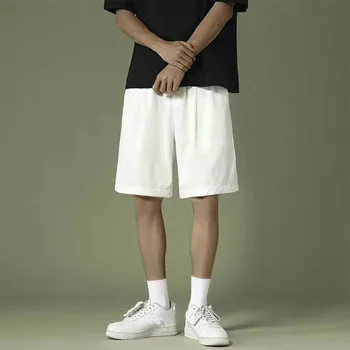 Мужские шорты для бега Дышащие быстросохнущие Черно-белые шорты Свободные мужские спортивные тренировочные шорты для бодибилдинга Короткие брюки