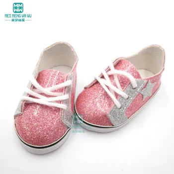 2019 Новые игрушечные детские туфли длиной 7,5 см, розовые глянцевые кроссовки, подходящие для кукол длиной 43 см new born и американских кукольных туфель