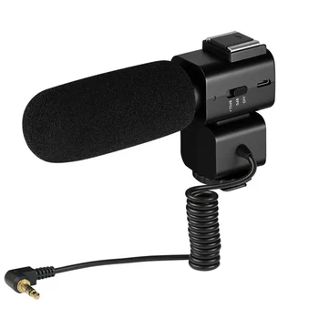 Профессиональный микрофон-дробовик, Мини-конденсаторный микрофон для зеркальной камеры Nikon/ Canon, микрофон для видеозаписи из алюминиевого сплава