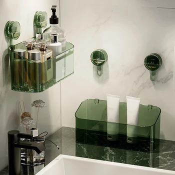 Подставка для хранения шампуня, мыла, губок на присоске, умывальник для ванной комнаты, настенная вакуумная адсорбционная корзина для хранения
