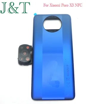Для Xiaomi Mi Poco X3 Задняя Крышка Аккумулятора NFC Задняя Дверь Для POCO X3 Сменный Корпус Наклейка Клей С Линзой