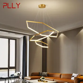 Современный Латунный Подвесной Светильник PLLY LED 3 Цвета Кольцевой Подвесной Светильник Креативного Дизайна Для Домашней Гостиной Столовой