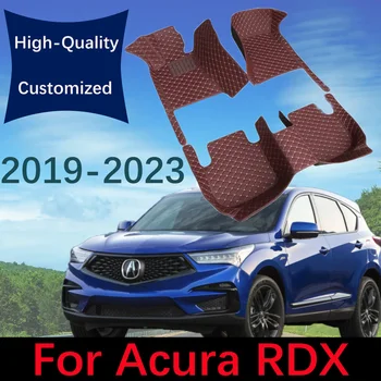 Изготовленные на заказ Кожаные автомобильные коврики для Acura RDX MK3 2019 2020 2021 2022 2023 Автомобильные Ковровые покрытия, Накладки для ног, Аксессуары