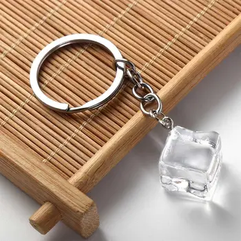 Прозрачный кубик льда, акриловая подвеска, имитирующая кубики льда, 3D Кубик льда, 3D Геометрический брелок для льда, Модный Стереоскопический