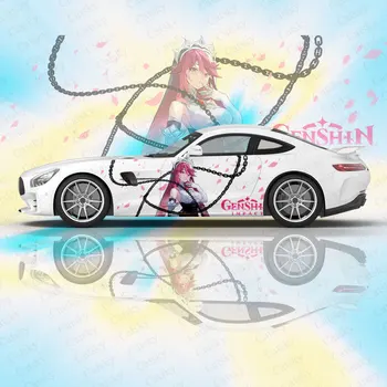 Автомобильные наклейки Rosaria Genshin Impact ita car tuning racing виниловая обертка с боковой графикой, наклейка на дверь автомобиля, боковая наклейка, аниме-наклейка
