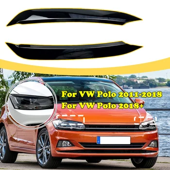Пара автомобильных передних фар, веки, налобный фонарь, брови, отделка из АБС-пластика, автомобильные наклейки, чехол для VW Polo 2011-2018/2019-2021 АВТОМОБИЛЬНЫЕ аксессуары