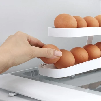 Автоматическая Перекатывающаяся Подставка для яиц, Холодильник, Ящик для хранения яиц, Контейнер для яиц, Кухонный Холодильник, Дозатор яиц, Органайзер для холодильника