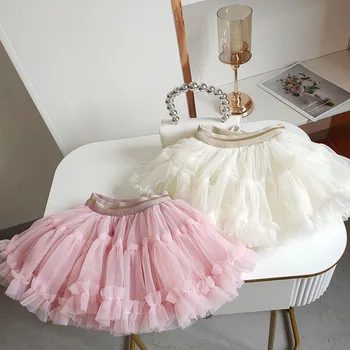 Юбка-пачка для маленьких девочек, детские пышные балетные юбки, газовое платье принцессы из тюля, праздничный танцевальный костюм, детская одежда