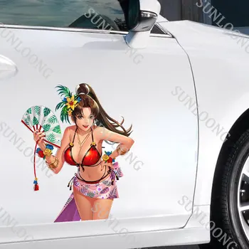 Модная Сексуальная аниме-наклейка Mai Shiranui На стену, наклейки для ноутбука, Окно автомобиля, Бампер, Мультяшные Декоративные Автомобильные Аксессуары Аниме