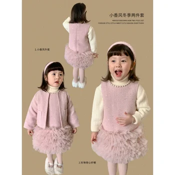 Детская одежда Weimu, костюм для девочек, стеганое платье для маленьких девочек, новогодняя одежда, детская одежда, новинка
