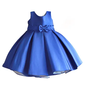 рождественское платье для девочек, темно-синий жемчужный пояс, детское свадебное платье с милым бантом, детская одежда roupas infantis menina для детей 3-8 лет