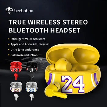 Баскетбольный номер TWS Беспроводные Bluetooth-Наушники-Вкладыши Стерео Громкой Связи HD-Вызов HiFi Гарнитуры Наушники С Сенсорным Управлением С микрофоном