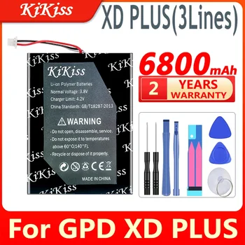 Мощный аккумулятор KiKiss емкостью 6800 мАч для GPD XD PLUS XDPLUS, сменный аккумулятор большой емкости
