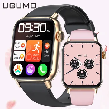 Умные часы UGUMO для мужчин и женщин с Bluetooth-вызовом, смарт-часы для мониторинга сердечного ритма, артериального давления, сна, смарт-часы для Android IOS, фитнес-треккинг