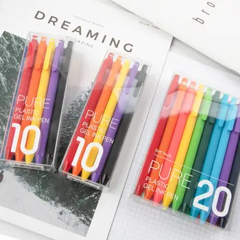 Креативные красочные пластиковые гелевые ручки Solf Touch с чернилами 0,5 мм, цветные Гладкие ручки для письма, школьные канцелярские принадлежности