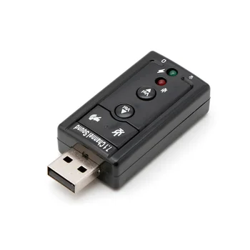 83XC USB2.0 Внешний 7.1-канальный 3D Адаптер виртуальной аудиокарты для ПК Ноутбук Черный