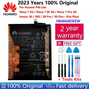 Оригинальный Аккумулятор Hua wei HB466483EEW 4000 мАч Для Huawei P40 Lite Nova 7 SE Pro 5G Honor 30 30S Pro Pro + Plus Batteria