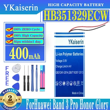 YKaiserin HB351329ECW Аккумулятор для Huawei Band 3 Pro/Band 3Pro Honor Glory Браслет 5 Новый Литий-Полимерный Сменный Браслет 400 мАч