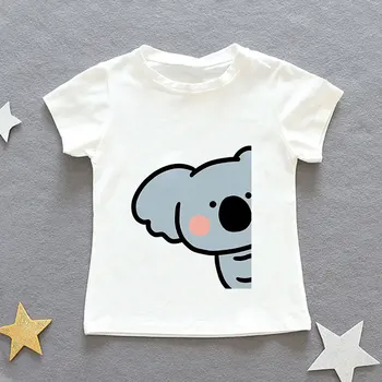 2019 Новая летняя Детская одежда, футболка, Детская футболка с изображением животных для девочек, Белая одежда, Забавная И милая футболка Для мальчиков, Модная