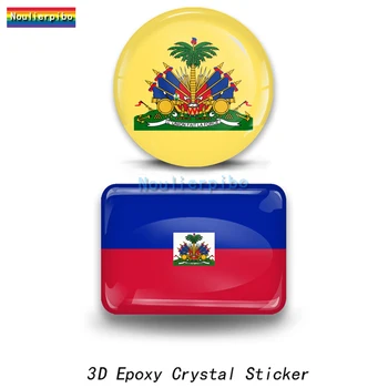 3D Эпоксидная смола Флаг Гаити, Национальная эмблема, Наклейка на купол автомобиля, Виниловая высечка, Наклейка для окна бампера автомобиля, мотоцикла, ноутбука, мобильного телефона