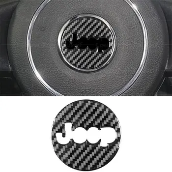 Чехол из углеродного волокна для Jeep Wrangler JK 2007-2017, украшение эмблемы рулевого колеса, украшение кольца, Наклейки, Аксессуары