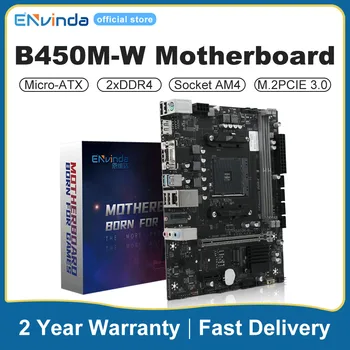 Новая Материнская Плата ENVINDA B450 Micro-ATX AMD B450M DDR4 3600 МГц M.2 USB 3,0 64 ГБ Двухканальный Разъем AM4 Для процессора Ryzen 5 5500