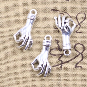 15шт Подвески Жест рукой ОК 25x12x5 мм Подвески цвета античного серебра Поделки своими руками Тибетские украшения ручной работы