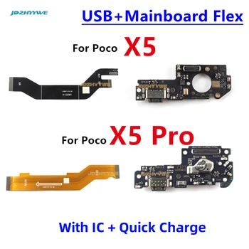 Плата зарядки для Xiaomi Poco X5 Pro 5G Слот для чтения SIM-карт Порт Зарядное устройство док-станция USB зарядка Основная плата Гибкий кабель Микрофон