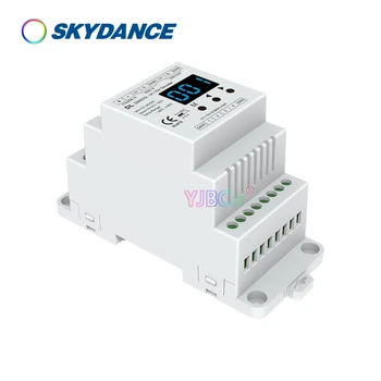 Skydance 0-10 В Din-рейка 4-канальный Преобразователь DMX 512 1-10 В RGB RGBW одноцветный диммер 12V-24V 4-канальный DMX RDM Декодер сигнала DL