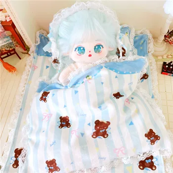 20 см, одежда для куклы EXO Idol, Кукольная простыня + Одеяло + подушка, аксессуары для кукол нашего поколения, аксессуары для кукол, подарок для куклы