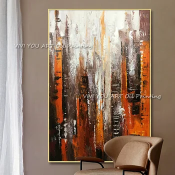 Современный абстрактный красочный пейзаж, картина маслом на холсте, ручная роспись, настенная живопись для домашнего декора гостиной