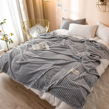 Одеяла для кроватей, Однотонный Желтый цвет, Мягкое теплое Клетчатое Квадратное Фланелевое одеяло весом 300 гсм, покрывало толщиной с кровать