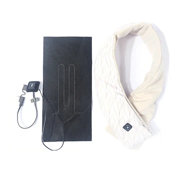 Зимний шарф с USB-подогревом, мужская и женская шаль, грелка, USB-грелка для одежды с регулируемой температурой на 3 передачи, черный