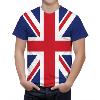 Мужская футболка с флагом Соединенного Королевства, винтажные футболки Harajuku с 3D принтом, короткий рукав, мужская одежда Camiseta