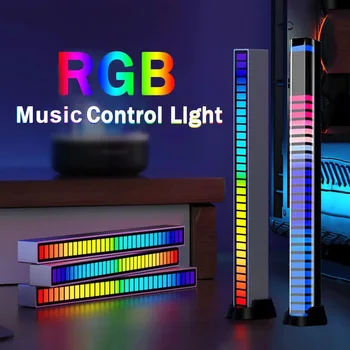 Светодиодная лента RGB, светомузыка, управление звуком, звукосниматель, ритм, окружающий светильник, атмосфера, ночные светильники для бара, автомобиля, ТВ, игровое оформление
