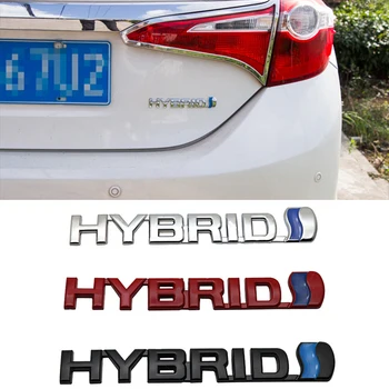 3D Наклейки С Логотипом Гибридного Автомобиля, Устанавливающие Металлическую Эмблему, Наклейку На Значок, Автоаксессуары Для Toyota Prius Camry Crown Auris Rav4 Corolla