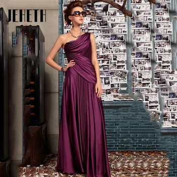 Элегантное официальное вечернее платье JEHETH 2023, Атласное бальное платье для выпускного вечера с открытой спиной, без рукавов, длиной до пола, сшитое на заказ