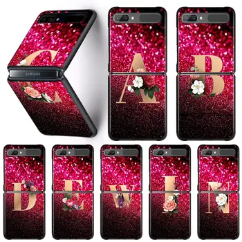 Красная Ретро Буква A-Z Чехол Для телефона Samsung Galaxy Z Flip3 5G Задняя крышка ПК Чехол Для Samsung Z Flip Capa Черный Корпус Жесткий Чехол