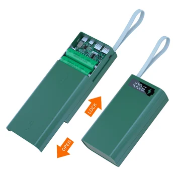 Двухтактный чехол для Power Bank, двойной USB с цифровым дисплеем, беспроводное зарядное устройство для мобильного телефона, батарейный блок DIY Shell 12 * 18650