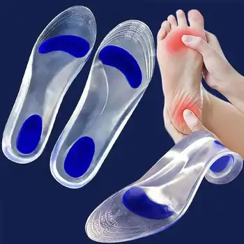 Силиконовые ортопедические стельки для обуви Женщины Мужчины Поддержка свода стопы при плоскостопии Колодка для обуви Амортизация Подошвенного фасцита Облегчающие стельки